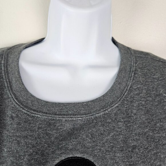 Disney Mickey Mouse Womens Charcoal Gray Crewneck Sweatshirt Size Large Chenille - Picture 4 of 10